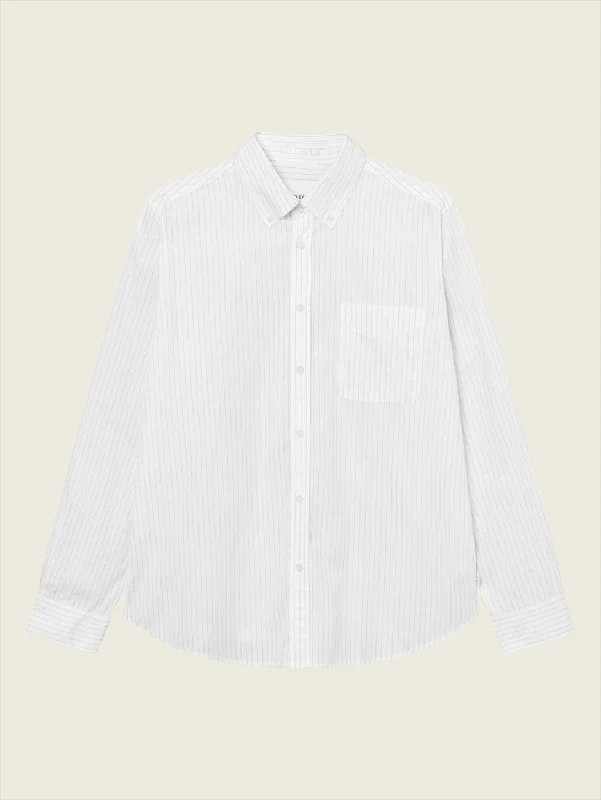 Kent Poplin Shirt - White Black