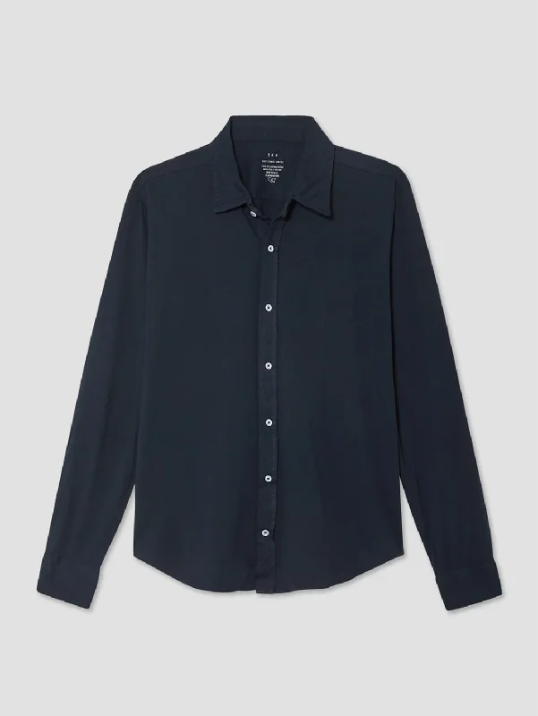 Long Sleeve Supima Jersey Easy Shirt - Navy