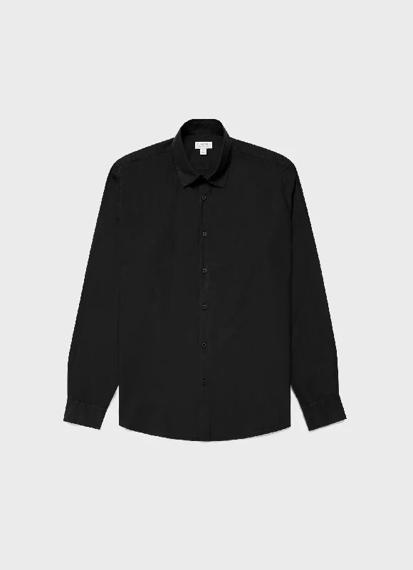 Men's Lightweight Poplin Shirt in Black