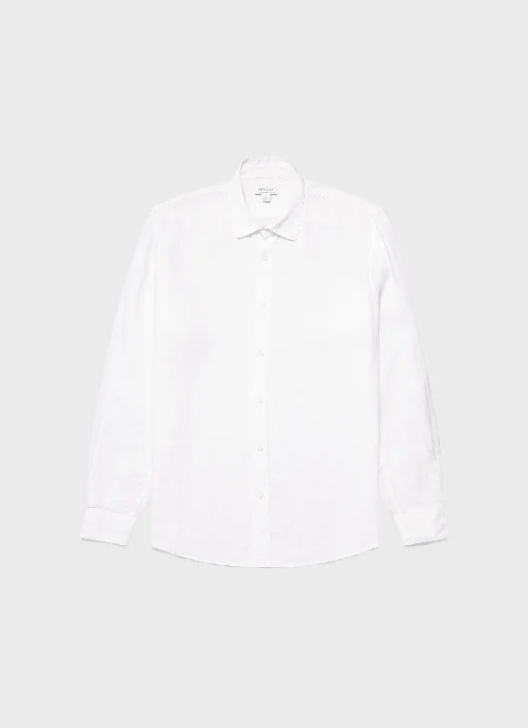 Men's Linen Shirt in White