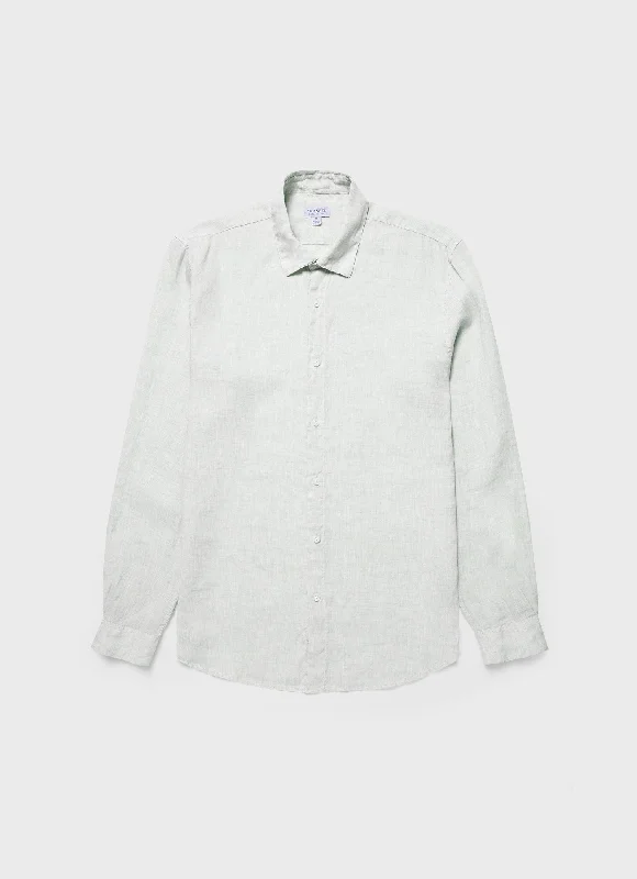 Men's Linen Shirt in Oatmeal Melange