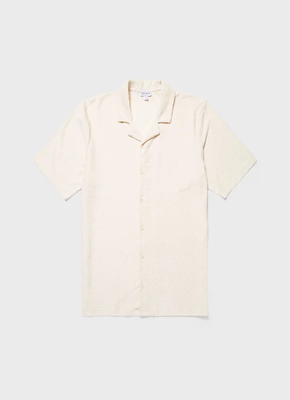 Men's Undyed Towelling Camp Collar Shirt in Undyed