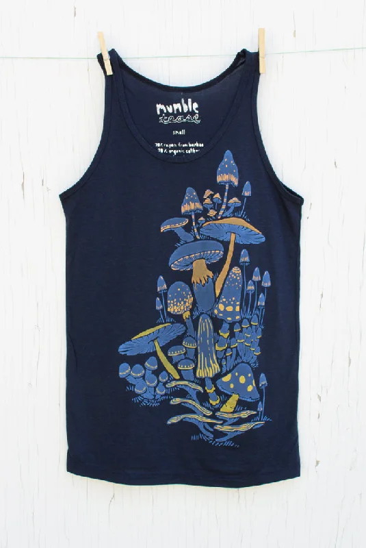 Mushrooms - Navy Unisex Tank