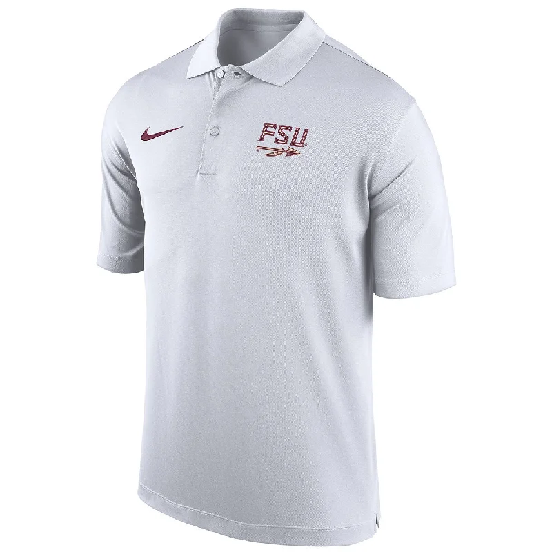 Nike Men's FSU Spear Logo Dri-fit Polo - White