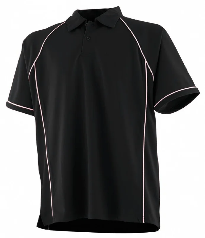 Performance Piped Polo | BLACK/WHITE