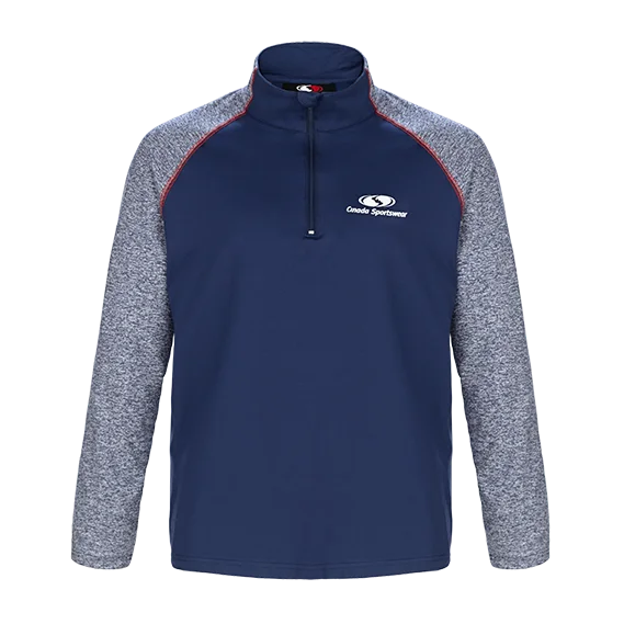 PO212 - Custom Two-toned 1/4 zip pullover with contrast stitching