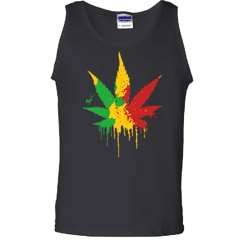 Rasta Pot Leaf Asst Colors Tank Top