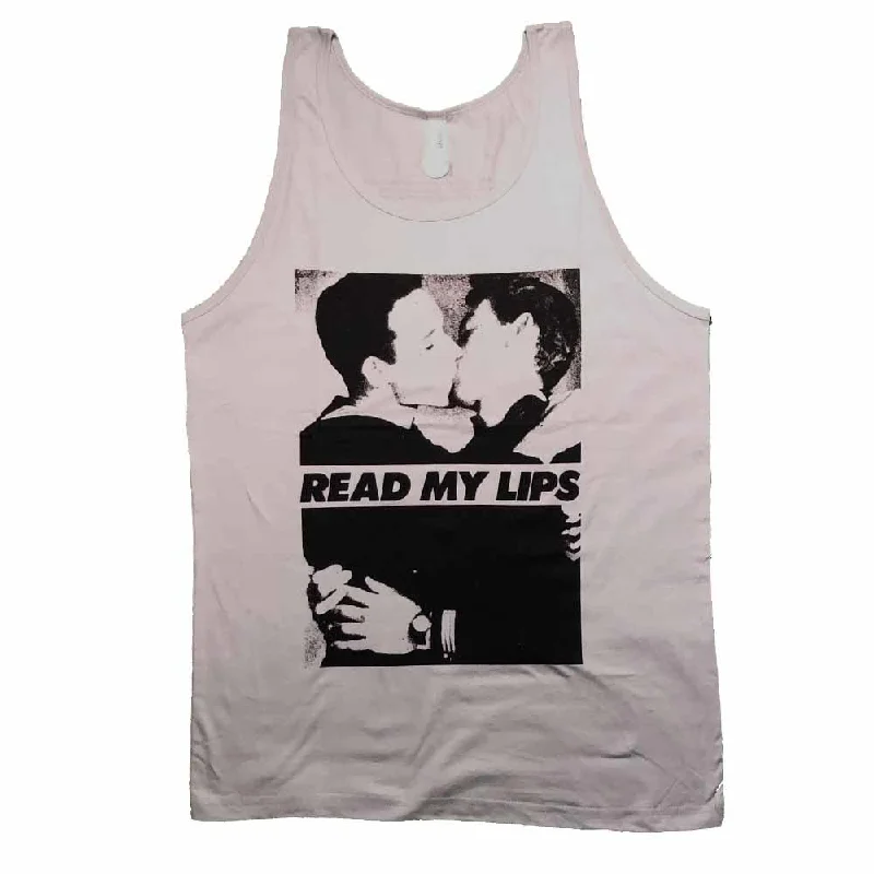 Read My Lips Men Tank Supporting Rainbow Railroad