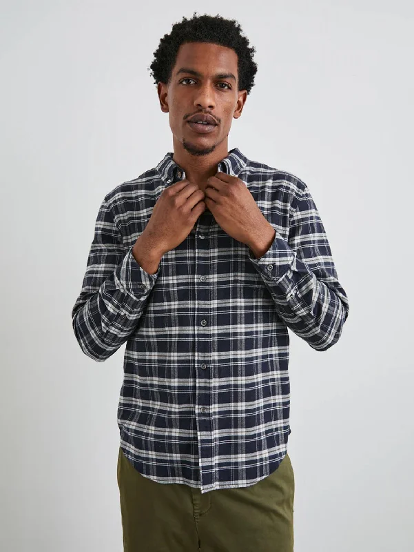 Reid Shirt - Navy Lentil Cream