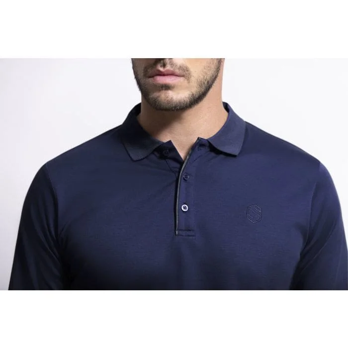 Samshield Men's Long Sleeved Polo Shirt Dorian Navy