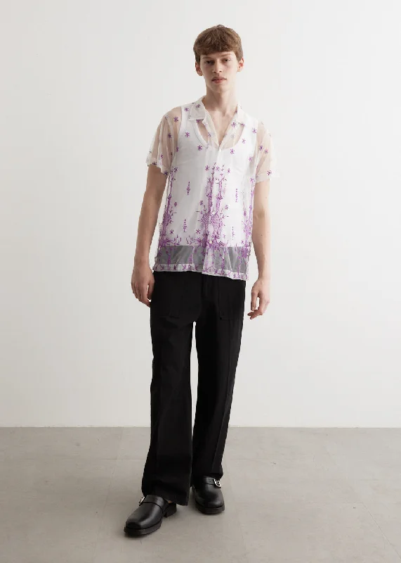 Sheer Lavandula Short-Sleeve Shirt