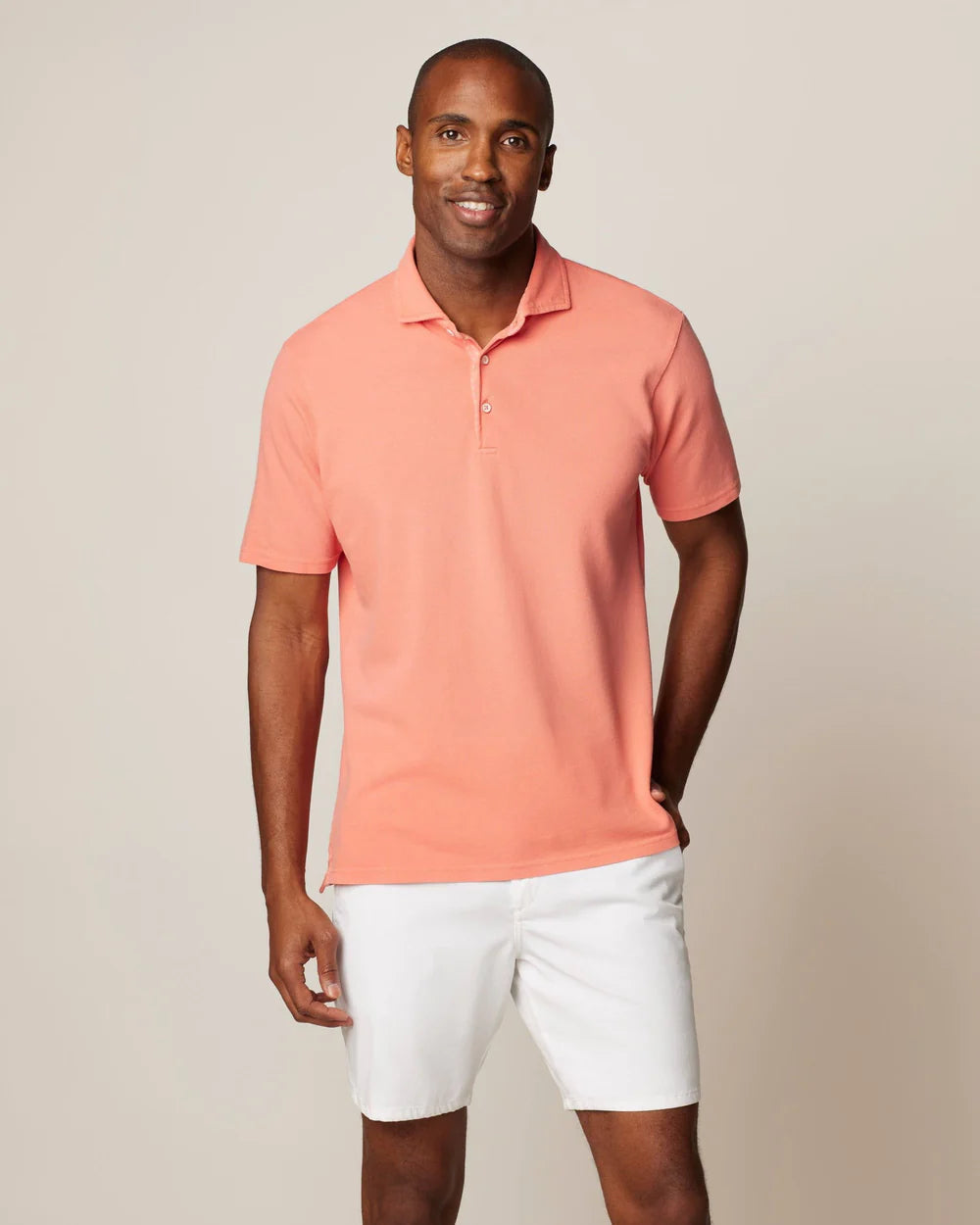 Shoreline Cotton Pique Polo - Melon (XL)