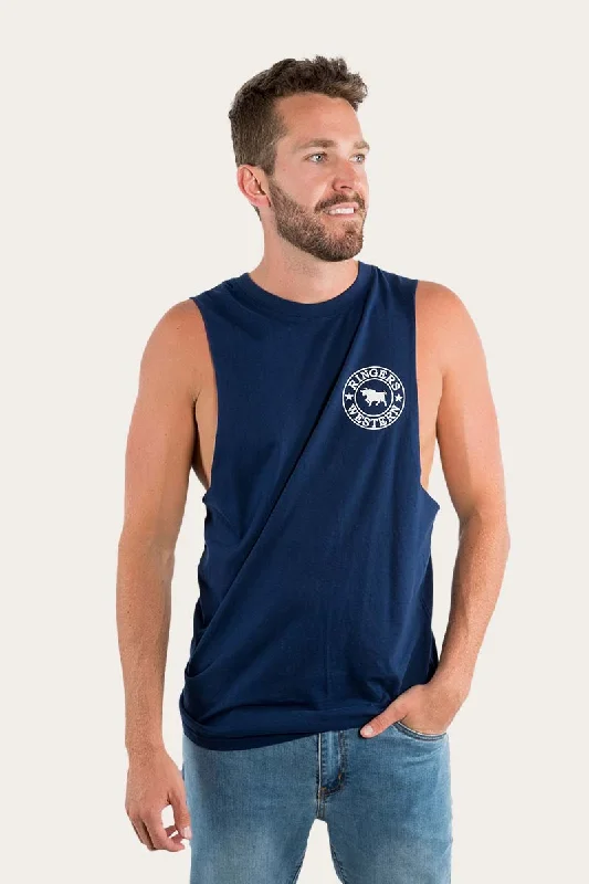 Signature Bull Mens Muscle Tank - Navy/White