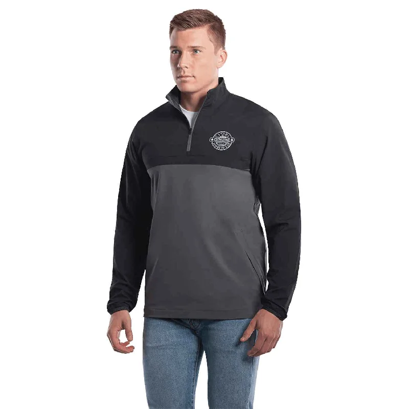 WT63 - Custom Solid unlined 1/4 zip windshirt with side zips