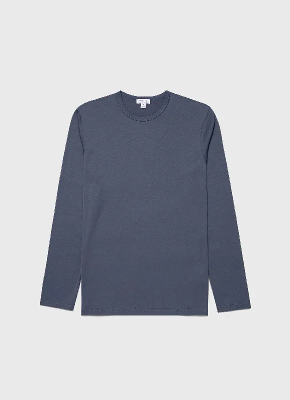 Men's Long Sleeve Classic T-shirt in Slate Blue