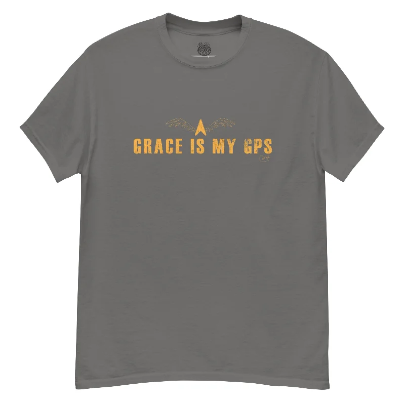 Santana - Grace Is My GPS T-Shirt Charcoal