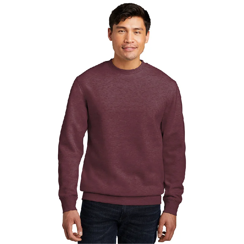 District DT6104 V.I.T. Fleece Crew - Heathered Cardinal