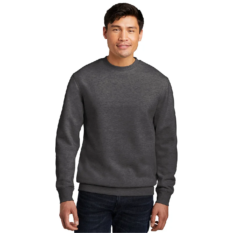 District DT6104 V.I.T. Fleece Crew - Heathered Charcoal