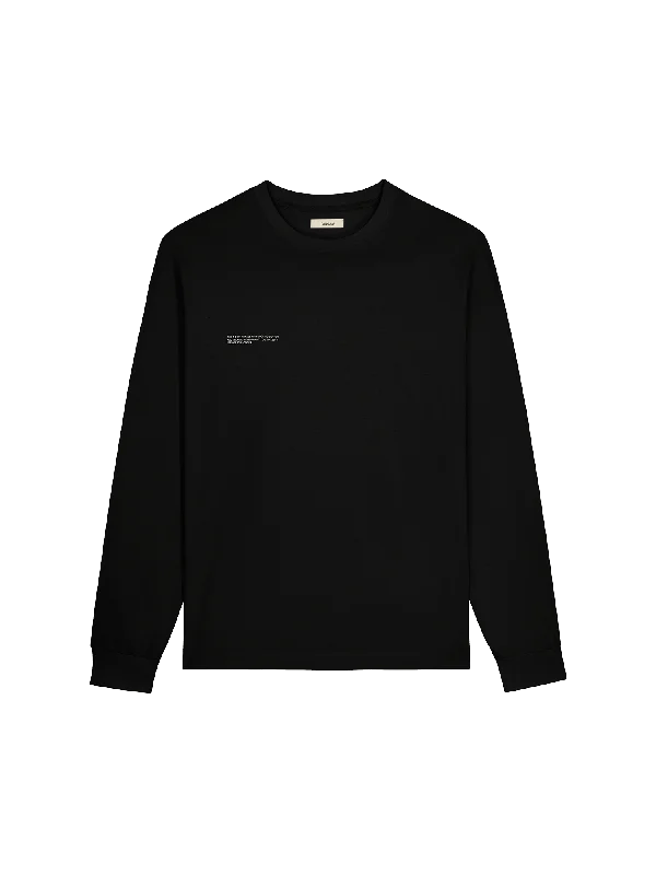 Mens 365 Midweight Long Sleeve T-shirt—black