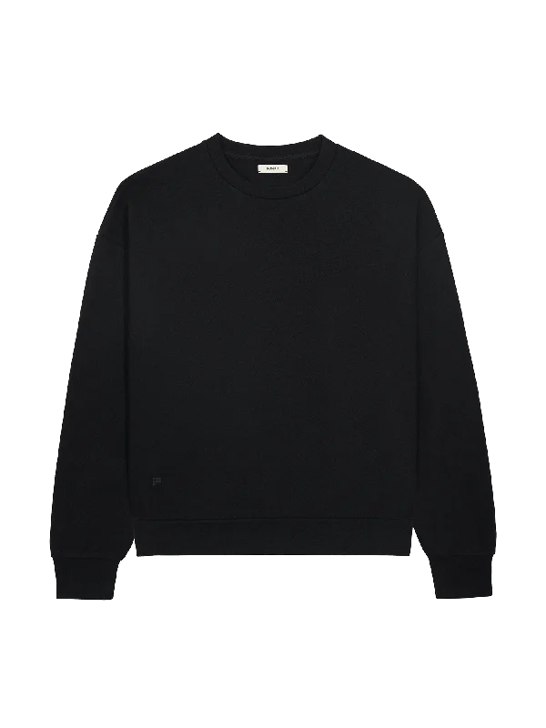 Mens Recycled Wool Jersey Oversized Sweater—black