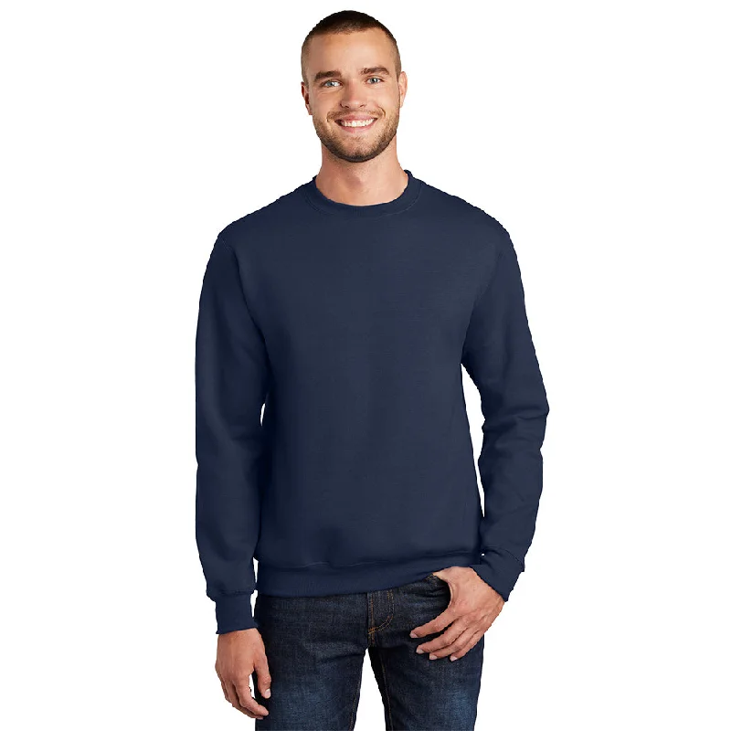 Port & Company PC90 Essential Fleece Crewneck Sweatshirt - Navy