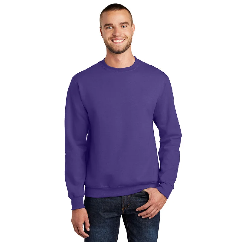 Port & Company PC90 Essential Fleece Crewneck Sweatshirt - Purple