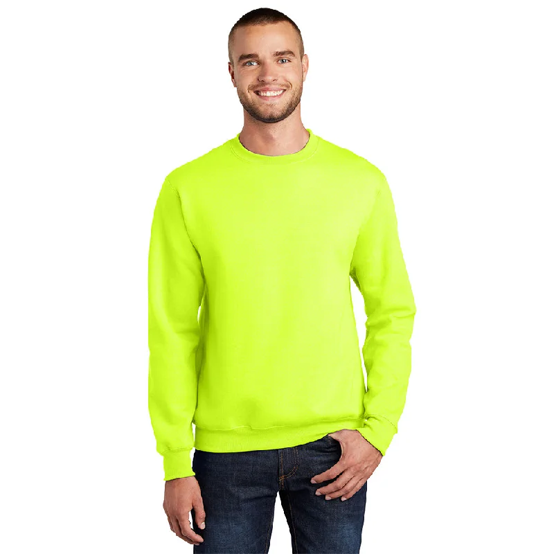 Port & Company PC90 Essential Fleece Crewneck Sweatshirt - Safety Green