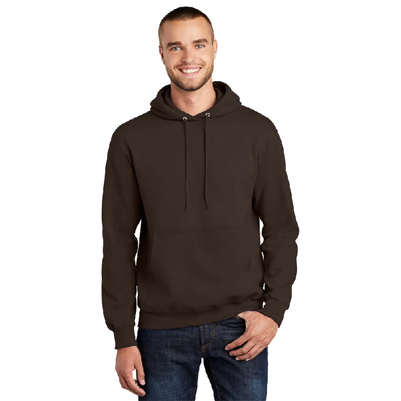 Port & Company PC90H Essential Fleece Pullover Hooded Sweatshirt - Dark Chocolate Brown