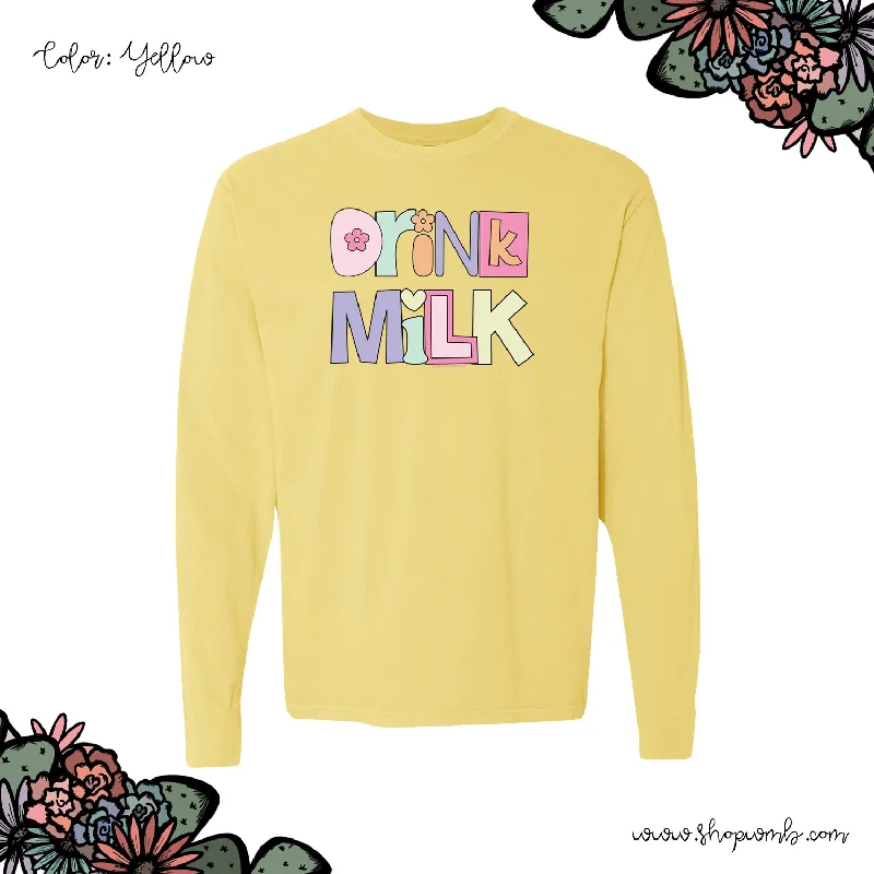 Pastel Drink Milk LONG SLEEVE T-Shirt (S-3XL) - Multiple Colors!