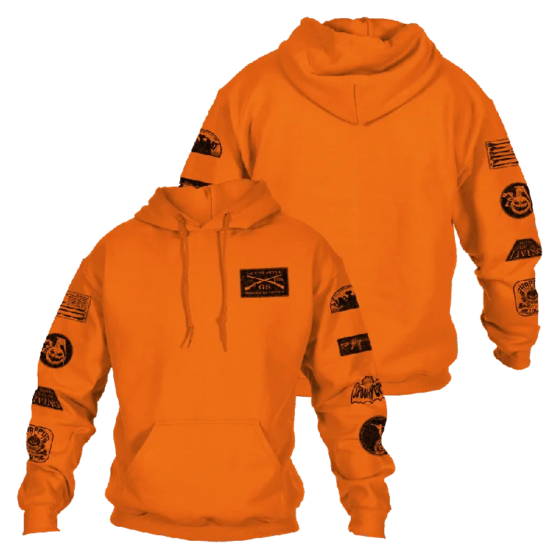 Halloween Patch Hoodie - Safety Orange