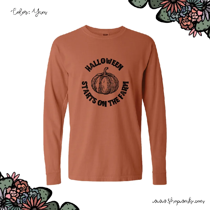 Halloween Starts On The Farm LONG SLEEVE T-Shirt (S-3XL) - Multiple Colors!