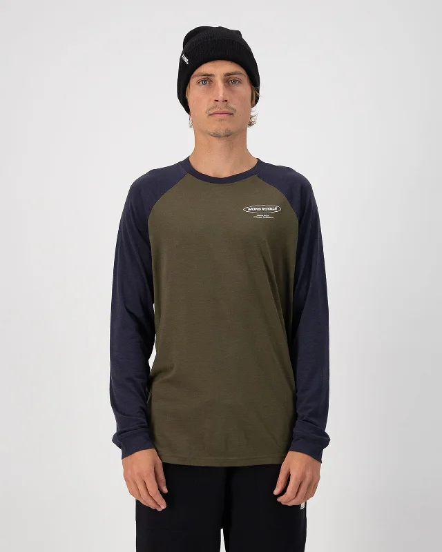 Icon Merino Raglan Long Sleeve - Dark Olive / 9 Iron