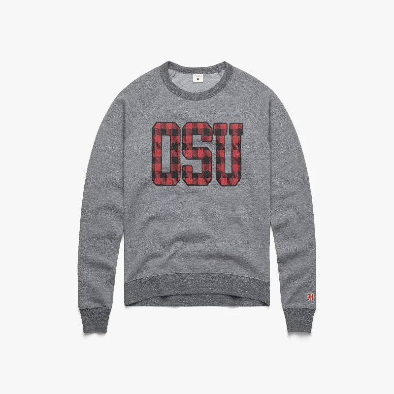 Women's OSU Plaid Crewneck